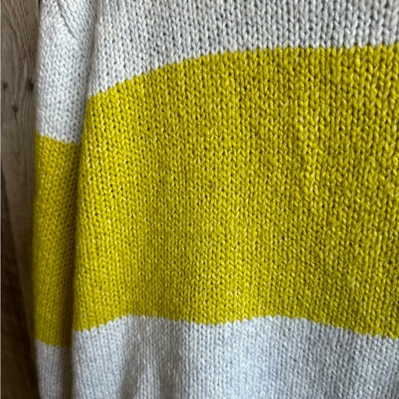 NWOT Aerie Oh So Soft Mock Neck Yellow Stripe Chunky Sweater - Picture 11 of 12